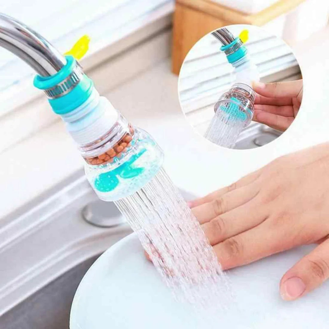 360° Rotating Faucet Extender Splash Filter For Kitchen Sink