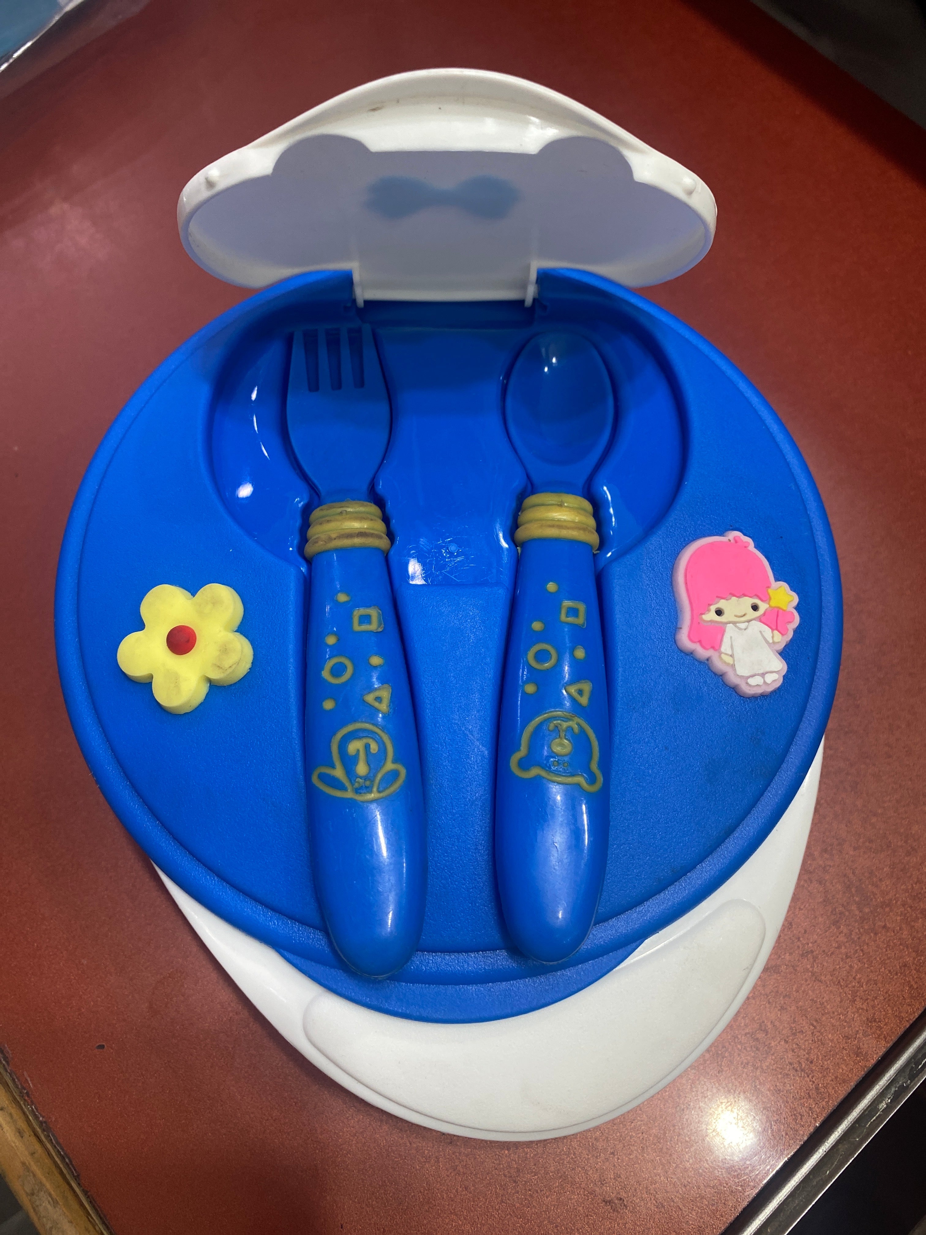 Cradleve Compact 3in1 Baby Feeding Bowl Set with Lid, Spoon & Fork / plate