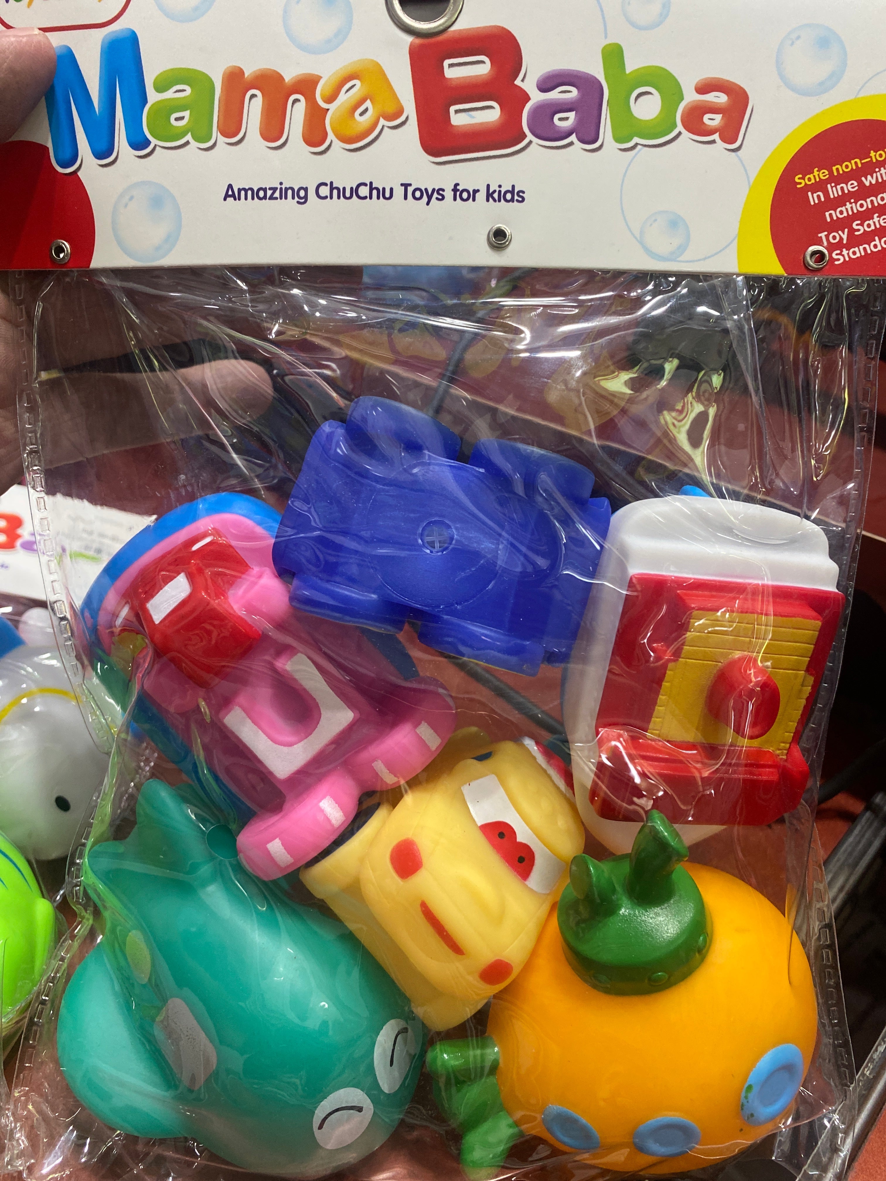 Cute  Chu Chu 6PCS Soft Natural Rubber Float Squeeze Sound Squeaky Bathing Toy for Newborn Baby