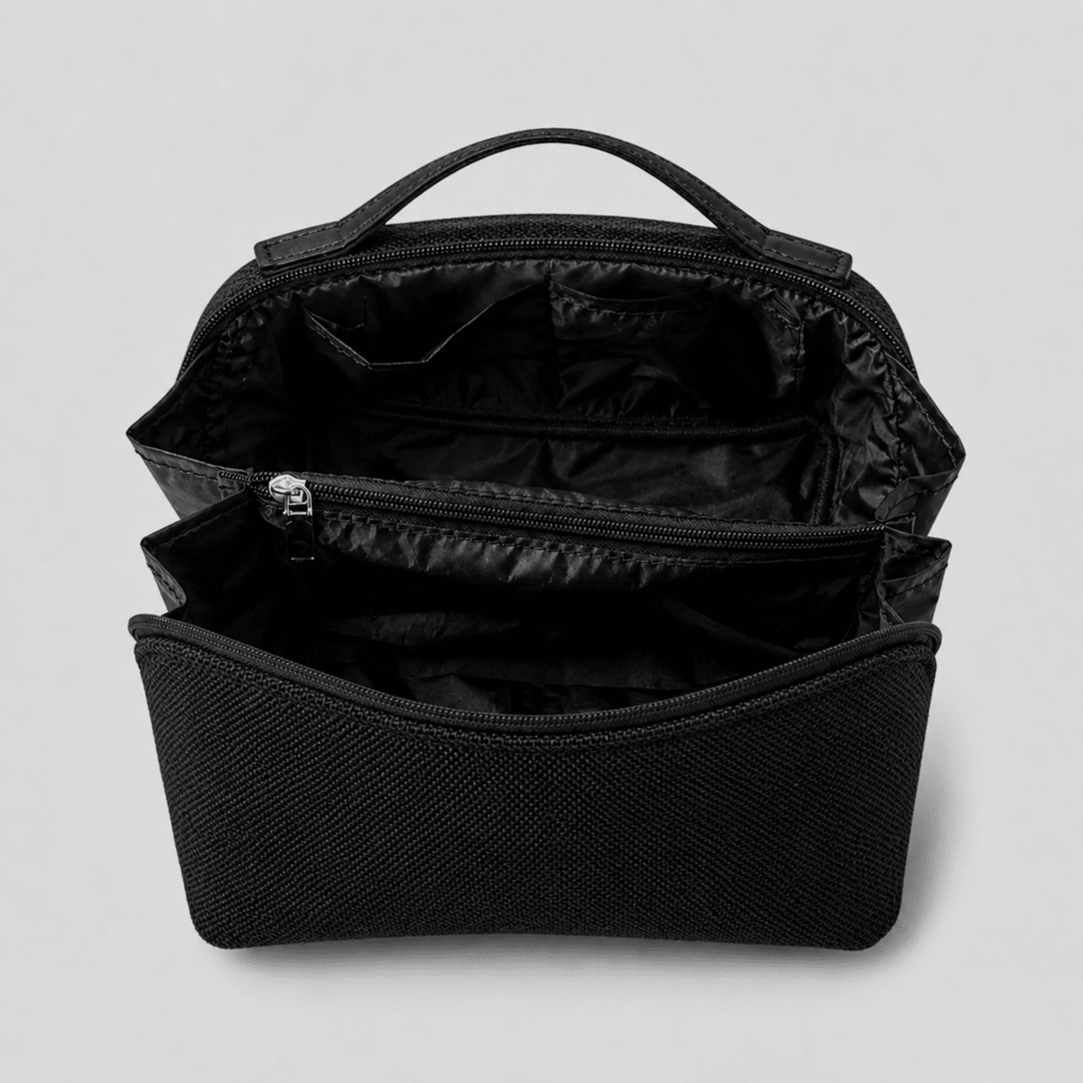 Large Capacity Travel Cosmetic Bag Canvas Black