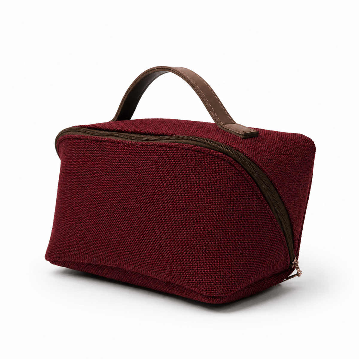 Large Capacity Travel Cosmetic Bag Canvas Maroon