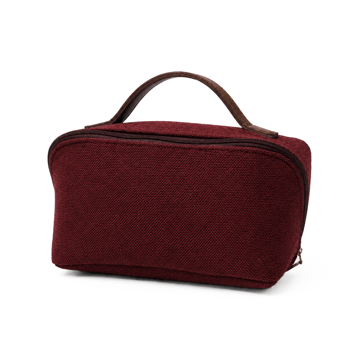 Large Capacity Travel Cosmetic Bag Canvas Maroon