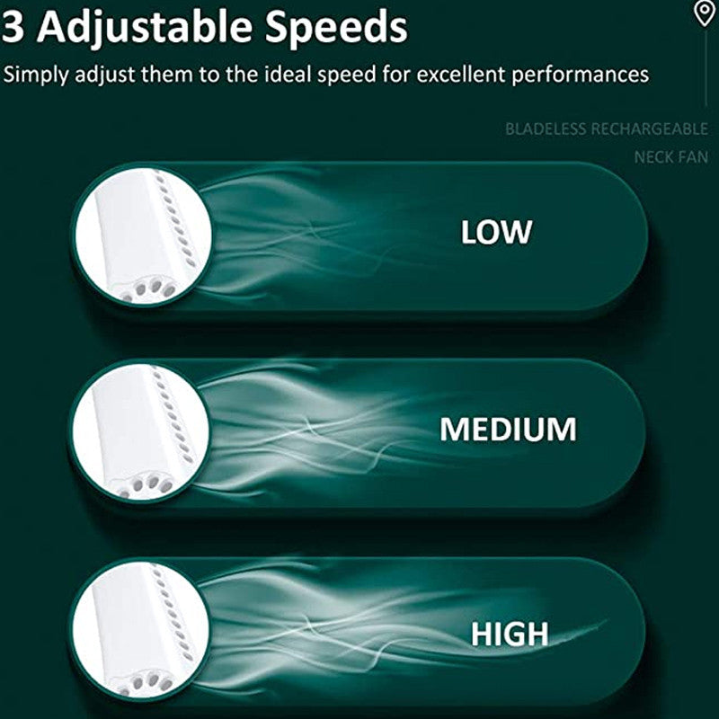 Bladeless Neck Fan with 360° Airflow Portable Hands Free Small USB Fan