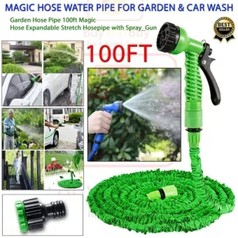 Expandable Flexible Magic Water Hose Pipe With Spray 100ft (30m)