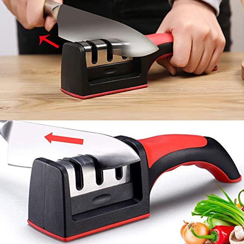 3 Section Multi-Functional Kitchen Knife Sharpener