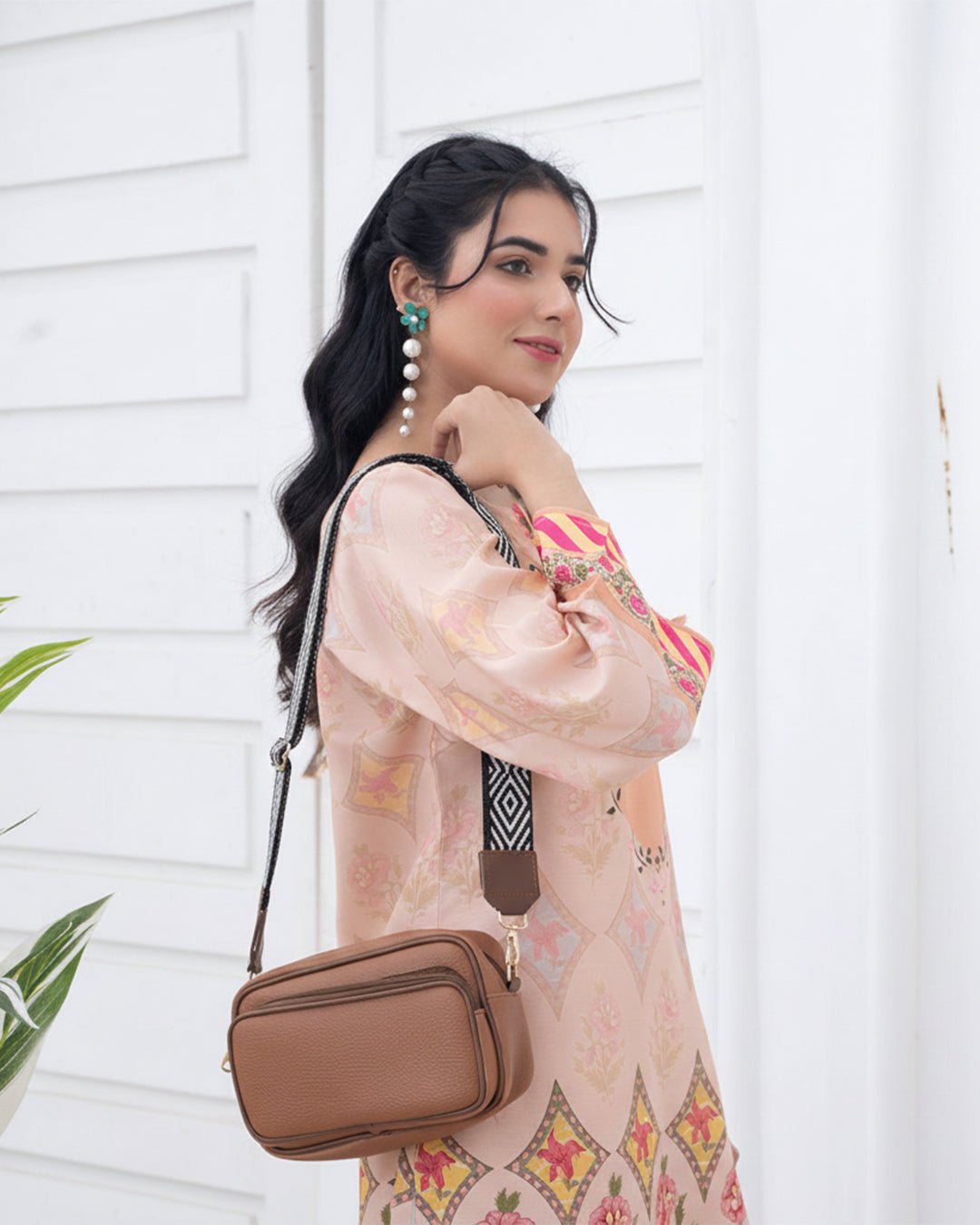 Messenger Shoulder Bag Brown